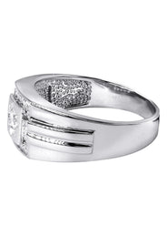 Mens Silver CZ Star Pinky Ring | Appx 5.7 Grams