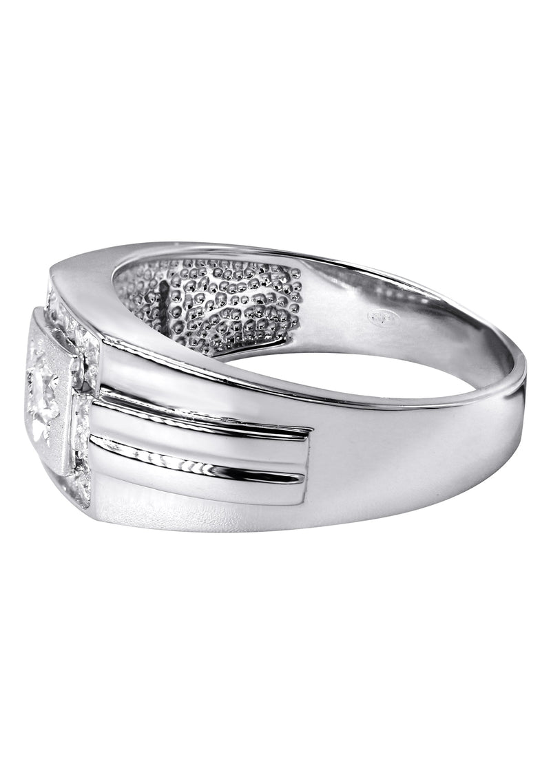 Mens Silver CZ Star Pinky Ring | Appx 5.7 Grams