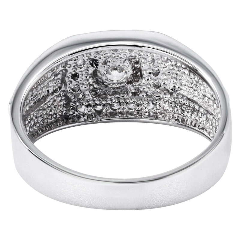Mens Silver CZ Star Pinky Ring | Appx 5.7 Grams