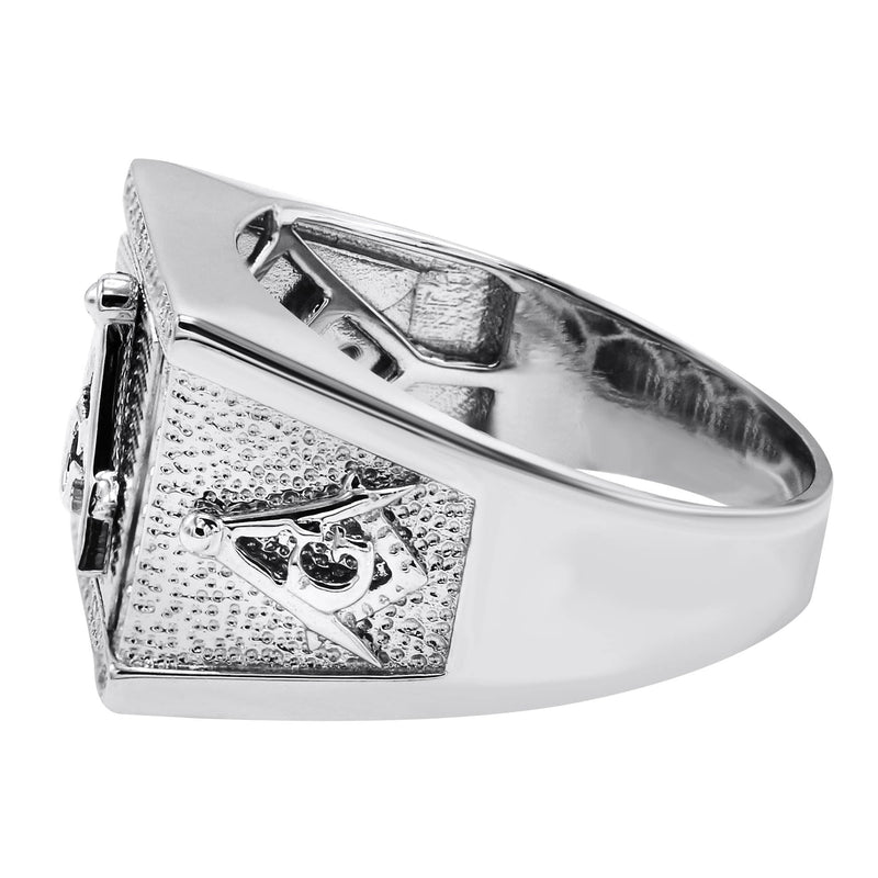 Mens Silver Mason Signet Ring | Appx 7.8 Grams