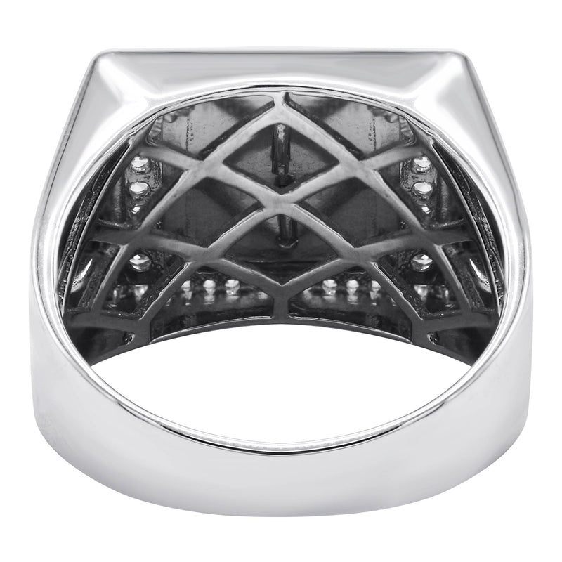 Mens Silver Mason Signet Ring | Appx 7.8 Grams