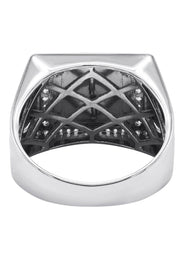 Mens Silver Mason Signet Ring | Appx 7.8 Grams