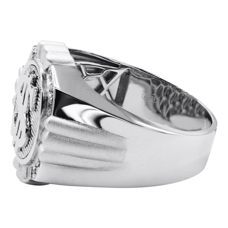 Mens Silver Dollar Sign Signet Ring | Appx 9.3 Grams