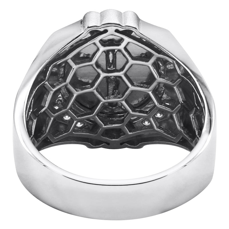 Mens Silver Dollar Sign Signet Ring | Appx 9.3 Grams