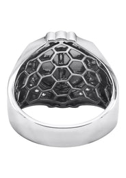 Mens Silver Dollar Sign Signet Ring | Appx 9.3 Grams