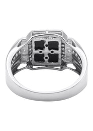Mens Silver CZ Onyx Ring | Appx 7.6 Grams