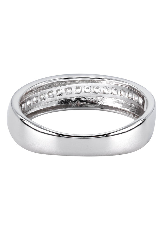 Mens Silver CZ Gold Wedding Band | Appx 3.8 Grams