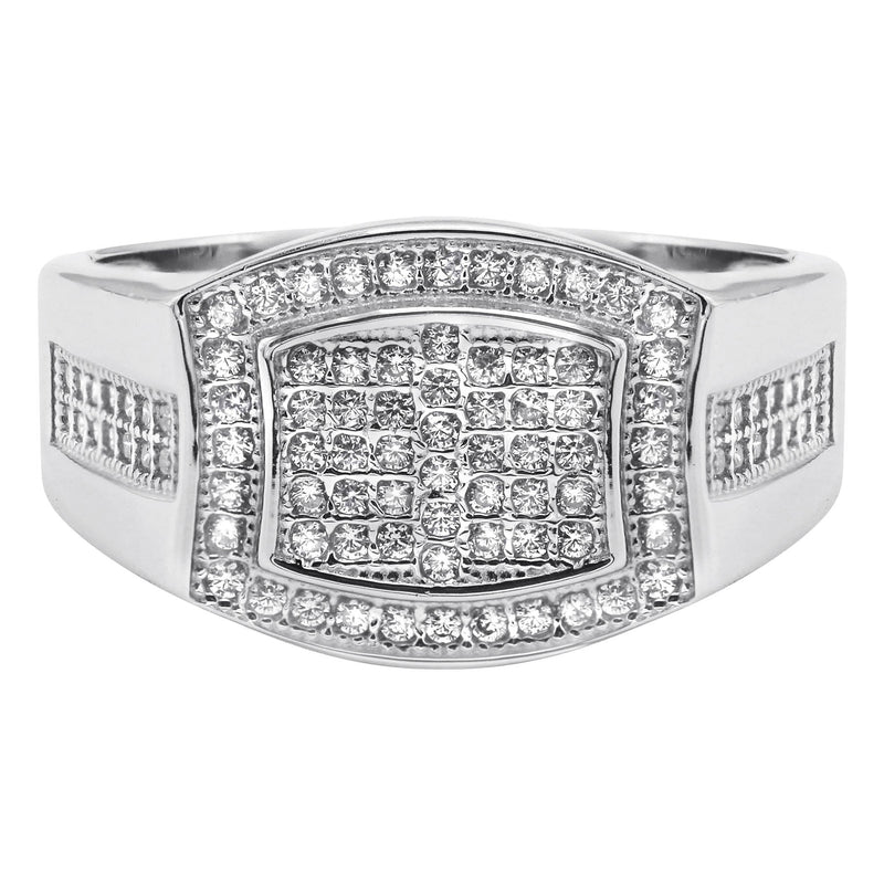 Mens Silver CZ Pinky Ring | Appx 6.4 Grams