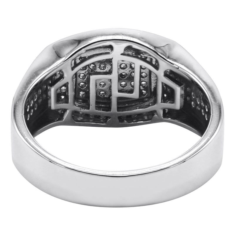 Mens Silver CZ Pinky Ring | Appx 6.4 Grams