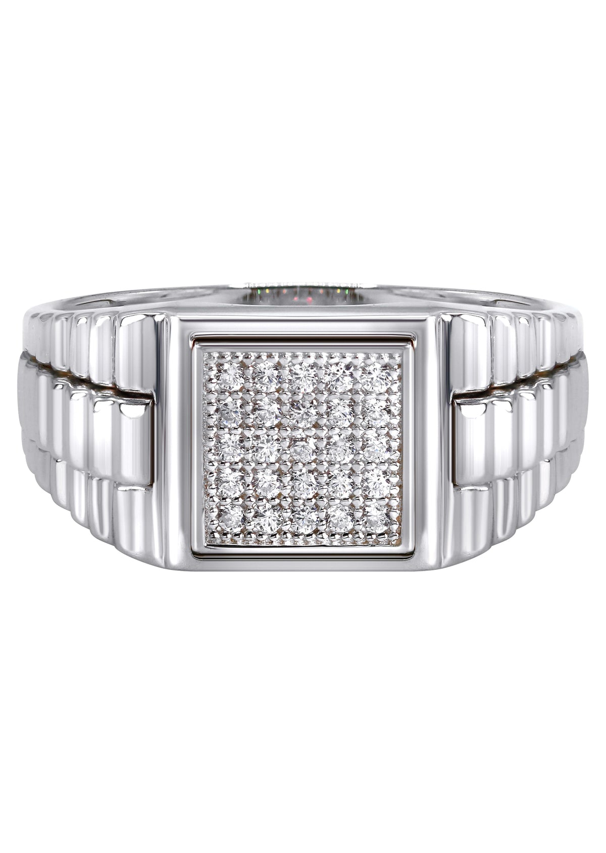 Mens Silver CZ Pinky Ring | Appx 5.2 Grams
