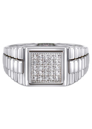 Mens Silver CZ Pinky Ring | Appx 5.2 Grams
