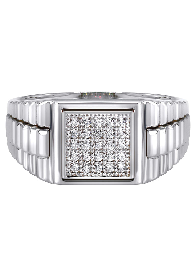 Mens Silver CZ Pinky Ring | Appx 5.2 Grams