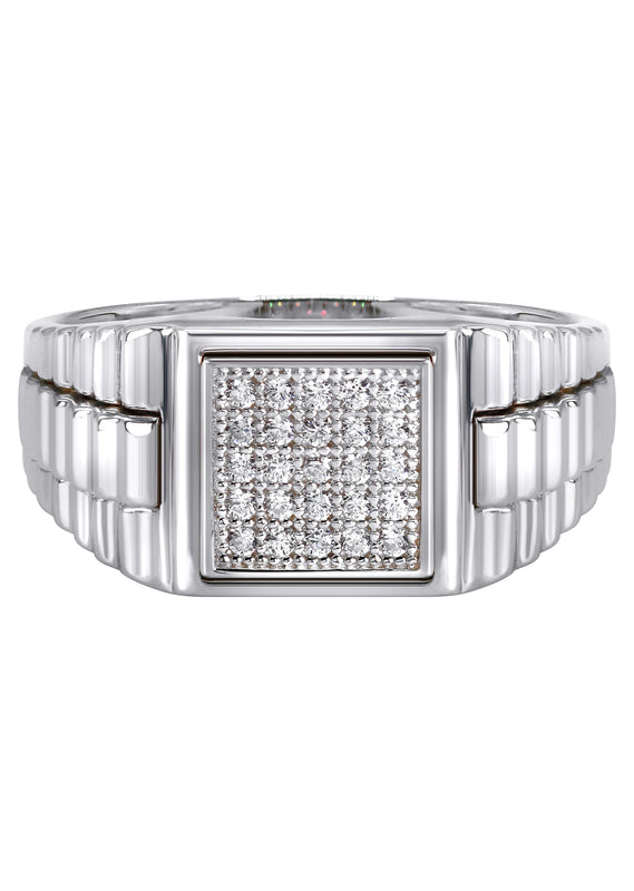 Mens Silver CZ Pinky Ring | Appx 5.2 Grams