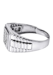 Mens Silver CZ Pinky Ring | Appx 5.2 Grams