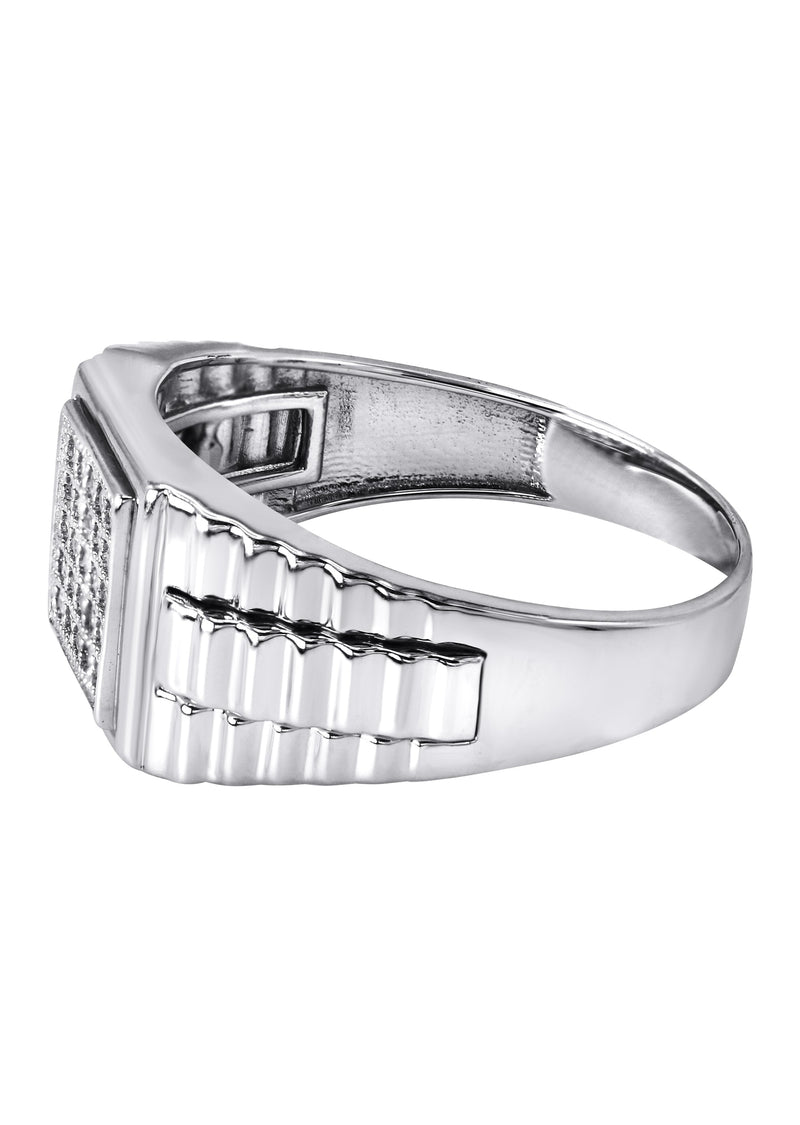 Mens Silver CZ Pinky Ring | Appx 5.2 Grams