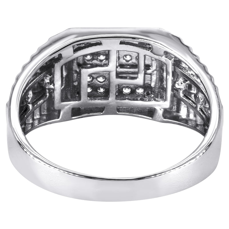Mens Silver CZ Pinky Ring | Appx 5.2 Grams