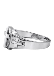 Mens Silver CZ Cross Ring | Appx 4.2 Grams