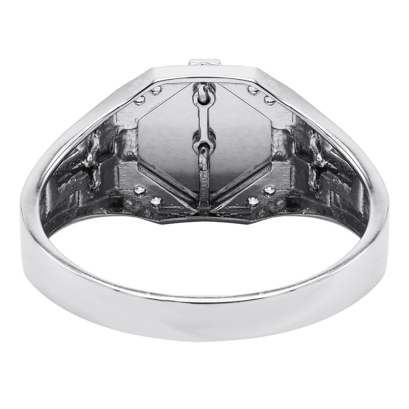 Mens Silver CZ Cross Ring | Appx 4.2 Grams