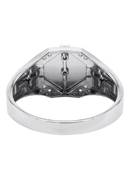 Mens Silver CZ Cross Ring | Appx 4.2 Grams