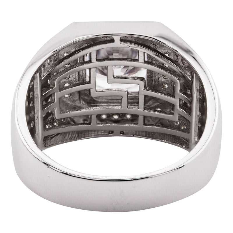 Mens Silver CZ Pinky Ring | Appx 10 Grams