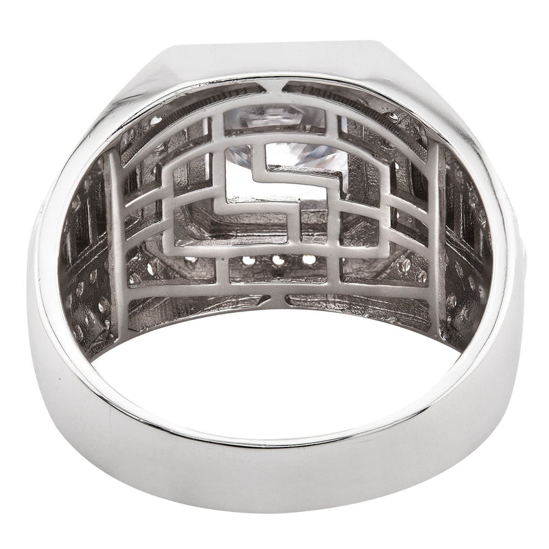 Mens Silver CZ Pinky Ring | Appx 10 Grams