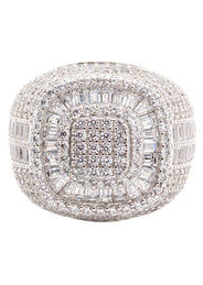 Mens Silver Baguette Ring | Appx 12.6 Grams