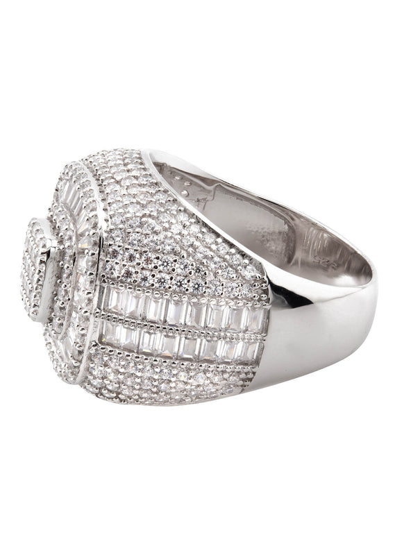 Mens Silver Baguette Ring | Appx 12.6 Grams