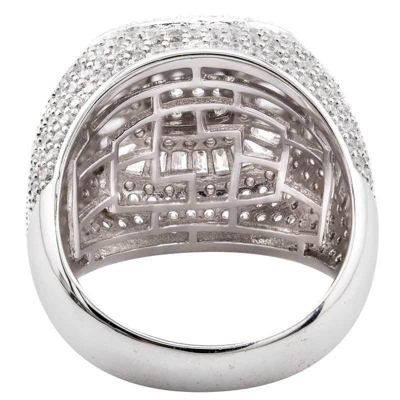 Mens Silver Baguette Ring | Appx 12.6 Grams