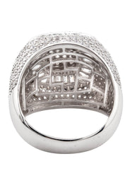 Mens Silver Baguette Ring | Appx 12.6 Grams