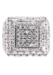 Mens Silver Baguette Ring | Appx 12.2 Grams