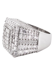 Mens Silver Baguette Ring | Appx 12.2 Grams