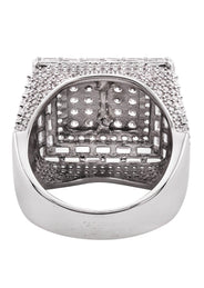 Mens Silver Baguette Ring | Appx 12.2 Grams