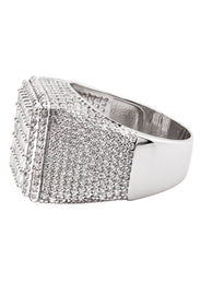 Mens Silver Baguette Ring | Appx 10 Grams