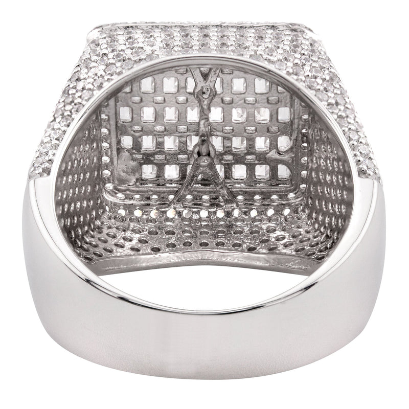 Mens Silver Baguette Ring | Appx 10 Grams
