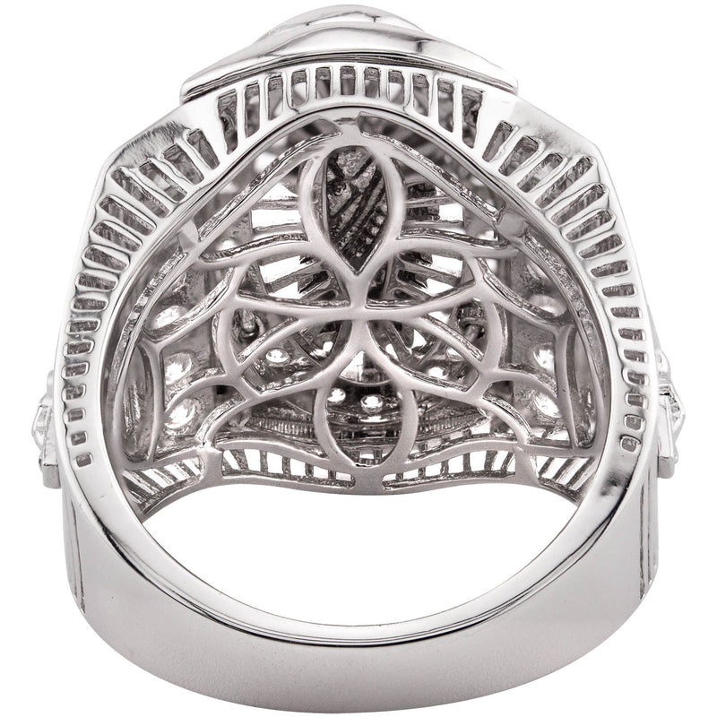 Mens Silver CZ Jesus Ring | Appx 9.3 Grams