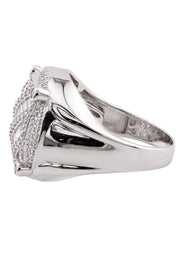 Mens Silver Baguette Pinky Ring | Appx 10.6 Grams