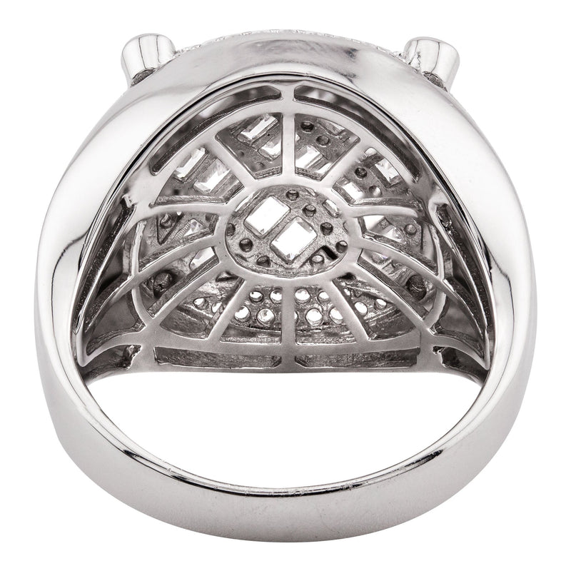 Mens Silver Baguette Pinky Ring | Appx 10.6 Grams