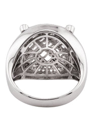 Mens Silver Baguette Pinky Ring | Appx 10.6 Grams