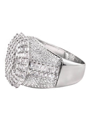 Mens Silver Baguette Signet Ring | Appx 10.6 Grams