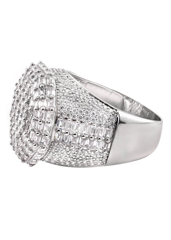 Mens Silver Baguette Signet Ring | Appx 10.6 Grams