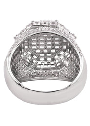Mens Silver Baguette Signet Ring | Appx 10.6 Grams