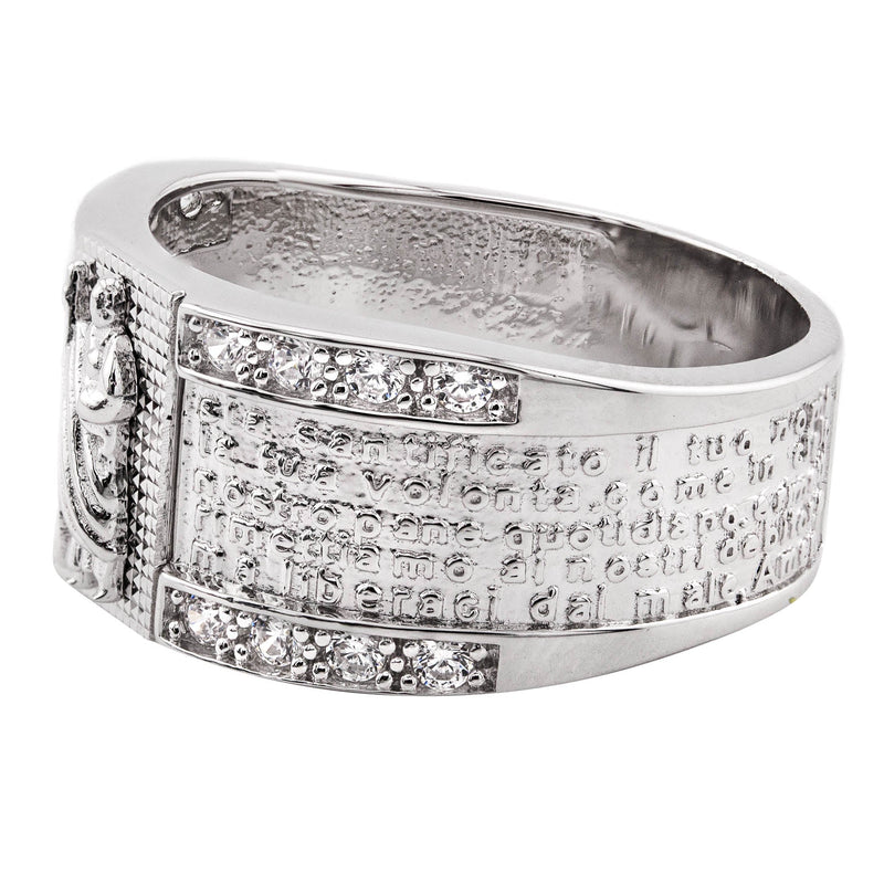 Mens Silver CZ Jesus Ring | Appx 6.7 Grams