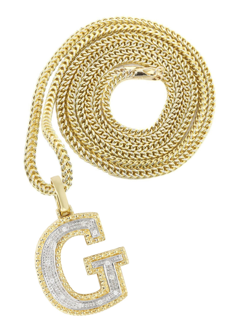 Diamond 10K Yellow Gold Letter "G" Necklace | Appx. 13.7 Grams