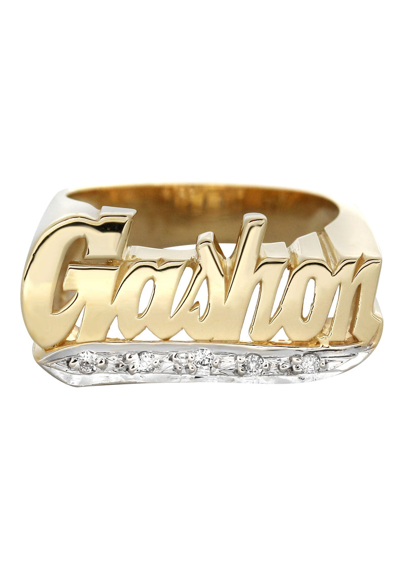 14K Diamond Gold Name Ring | Appx. 5.3 Grams