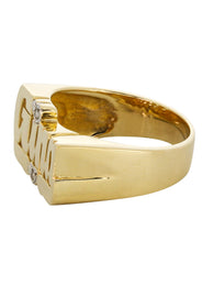 14K Diamond Script Gold Name Ring | Appx. 5.7 Grams