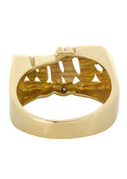 14K Diamond Script Gold Name Ring | Appx. 5.7 Grams