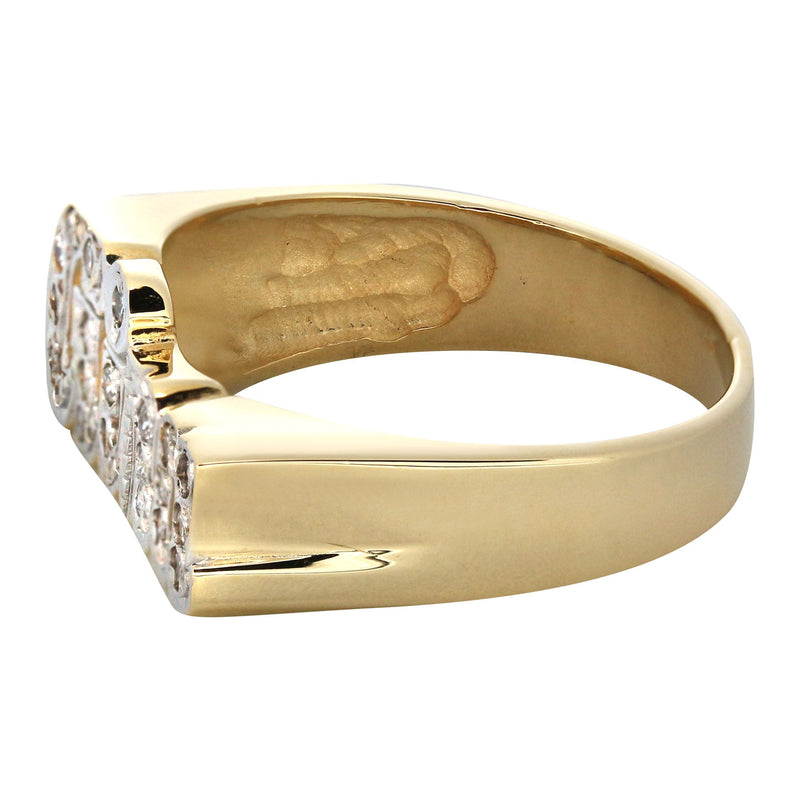 14K Diamond Two Tone Gold Name Ring | Appx. 5.7 Grams