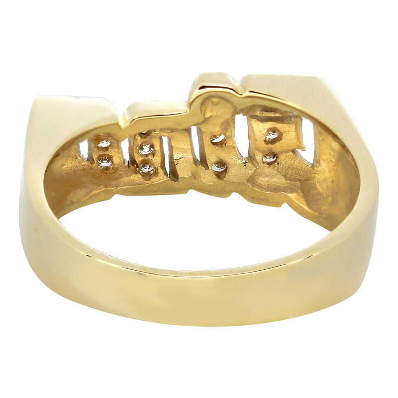 14K Diamond Two Tone Gold Name Ring | Appx. 5.7 Grams