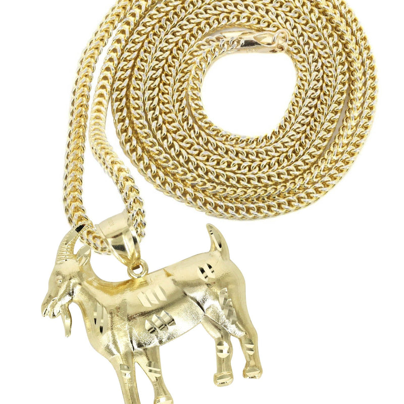 10K Yellow Gold Goat Necklace | Appx. 14.1 Grams