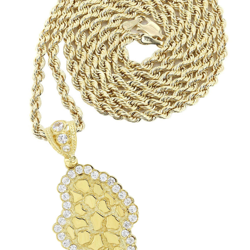 10K Yellow Gold Nugget Necklace | Appx. 17.2 Grams